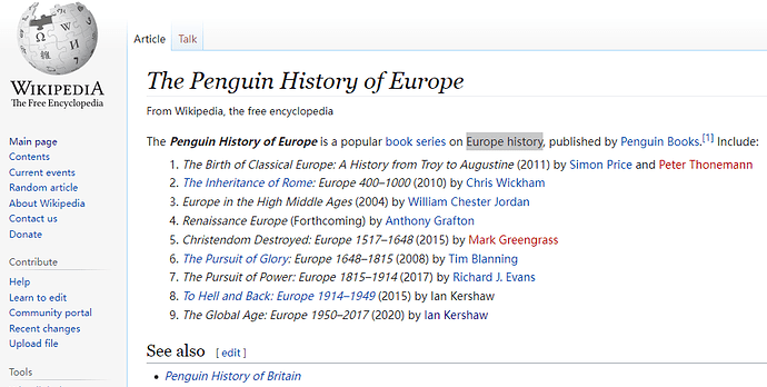 The Penguin History of Europe