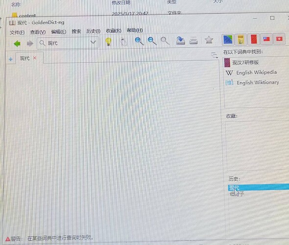 在某些词典中进行查询时失败